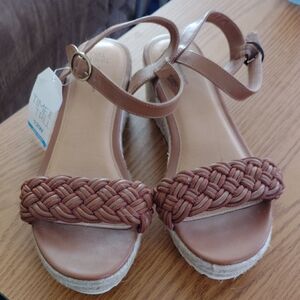 Time and Tru Tan Braided Sandals